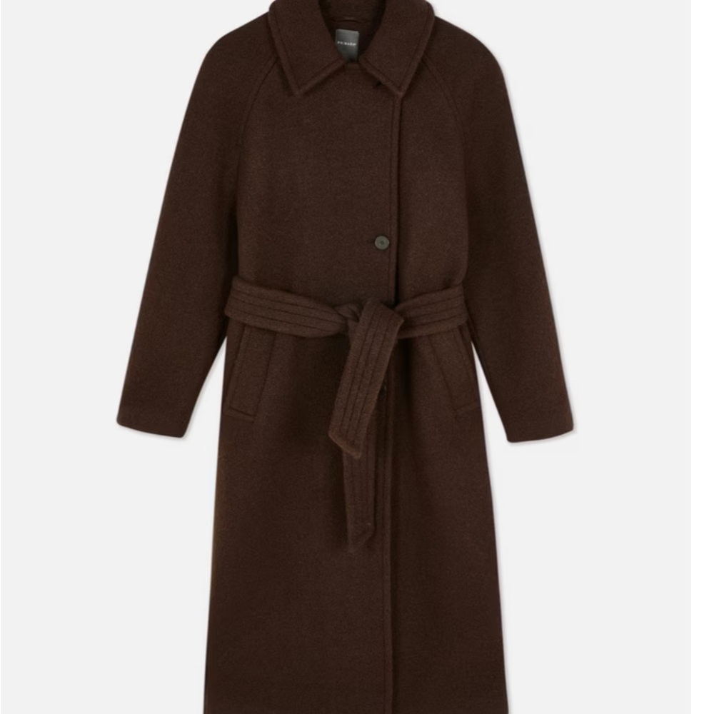 Warm Belted Brown Overcoat with Dolman Sleeves